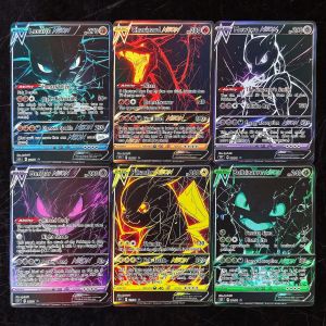 M&G | DIY Lucario Charizard Mewtwo Gengar Bulbizarre 6Pcs Foil Texture Cards Collectible Grade Premium Anime Collection Cards