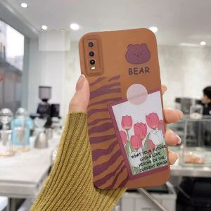 Case Xiaomi Poco M4 M5S X3 Pro NFC Redmi Note 10 10S Pro 4G Casing Softcase Lucu Motif BEAR FLOWER