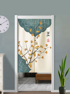 New Chinese Style Magnetic Fabric Door Curtain Home Bedroom Kitchen Bathroom Partition Curtain Privacy Blackout Curtain