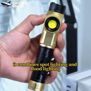 SMILING SHARK LED Torch Light COB Magnetic Work Light 90°Rotatable Light 4Mode Type-c Rechargeable Flashlight Waterproof Outdoor Working lighting SD5380