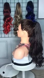 Fashion Ponytail Extensions Womens Girls Long Curly Wavy Ponytail Piece Claw Around Clip in Ponytail Hair Extensions