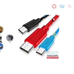 1/2pcs Micro USB Fast Charger Cable Nylon Braided Data Sync Cord 0.5M 1M 2M 3M Lengths for Huawei Xiaomi
