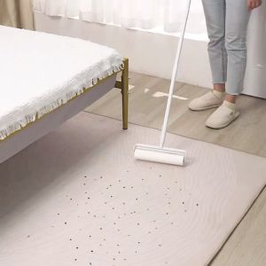 Long and short lint Roller dust Removing Hair Extendable Handle Cleaner Hair Sticky Paper Roller (A roll of 60 SHEETS )