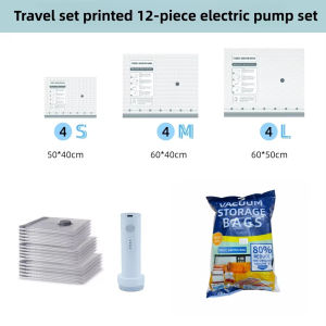 15 Packs/Set Vacuum Storage Bags with Electric Pump Reusable Compression Bags for Clothes Travel Luggage Bedding Organizer