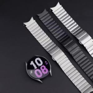 Luxury Titanium color Band for Samsung Galaxy Watch 6 4Classic 47mm 43mm 7 6 5 4 40mm 44mm Metal Stainless Steel Bracelet Strap