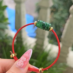 Q1600 Vòng lu thống Cẩm Thạch Sơn Thủy khắc kim tiền dây cáp - Phong Thuỷ TUDO P