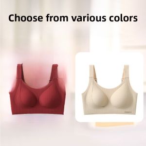 Miiow | Wireless Comfortable Bra Womens Seamless Underwear Prevents Sagging No Steel Ring Collection Fixed Cup Gathered Design