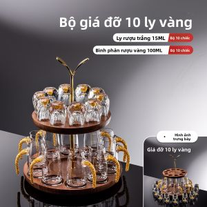 BOANG | Bộ 6 ly rượu cao cấp mạ vàng kim cương