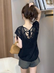 HUOLISI | Cutout Halter T-shirt Womens Summer