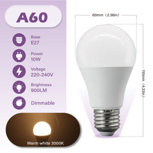 4 To 20 Pack E27 10W 15W 20W Dimmable LED Lamps AC220-240V Energy Saving Cool White Warm White Bulbs for Home Entryway Foyer