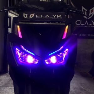 Paketan Lampu Alis RGB Aerox Free Demon Eyes Tidak Berbintik