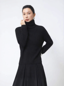 S·DEER | Áo Len Cổ Tròn Dệt Rib Cashmere Lớp Lót Cho Nữ Mùa Đông