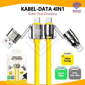 [COD] NANVAN NVN-KD65 KABEL DATA CHARGER SUPER FAST CHARGING 240W SILICON 4IN1 FOR MICRO USB / TYPE C / IPHONE