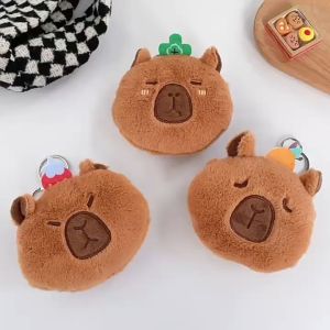 Dompet Koin Gantungan Kunci Bulu Capybara Head Pouch Keychain MCOB4171
