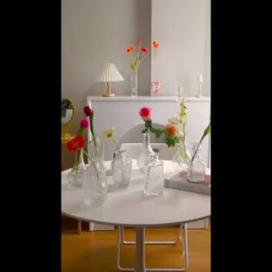 Vas Bunga Botol Bening Kaca Transparan Import/Vas Kaca korea Aesthetic/Vas Bunga Dekorasi/Glass Vase