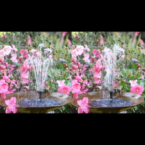 Solar-Powered Automatic Fountain with 6 Nozzles– Durable Plastic Design with Solar Panel for Continuous Water Flow Bird Bathing Station | Solar Birdbath | Energyefficient Pump Solar Water Fountain