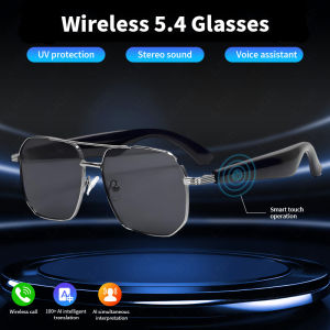 LIGE Smart Wireless Translation Sunglasses Men and Women Bluetooth Call Music Playback Headphones UV400 Protection AI Smart Glasses