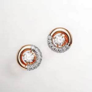 💖Swarovski💖(New)Dextera Rose Gold Round Cut White Diamond Earrings S925 Sterling Silver Womens Fashion Earrings Hypoallergenic Non-allergenic Valentines Day Gift Birthday Gift for Girlfriend Bestie