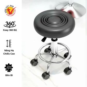 Ghế Xoay 360 Độ Nâng Hạ Chiều Cao Dùng Cho Spa Nail Phun Xăm Salon hair Hàng Loại Tốt