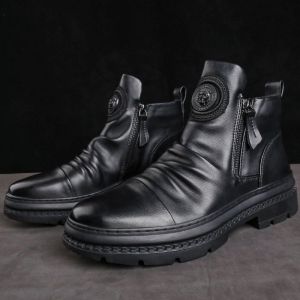 JIFANPAUL | High-top Warm Wool-lined Leather Shoes for Men