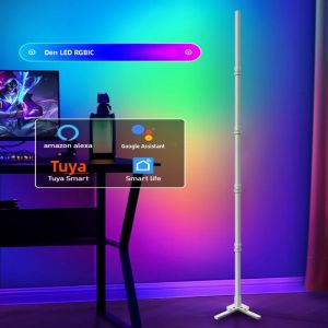 Đèn Đứng LED Thông Minh Tuya RGB 200cm Với Điều Khiển Từ Xa Bằng Ứng Dụng Đèn Góc Hiện Đại Để Trang Trí Không Gian