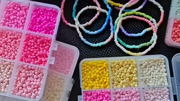 Set hạt cườm xỏ vòng 3mm nhiều tông màu dễ thương, hạt nhựa làm vòng ...