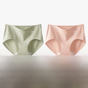 Miiow | Antibacterial Pure Cotton Underwear Womens Full Cotton Crotch Seamless Breathable Triangle Shorts Youth Mid Waist Design