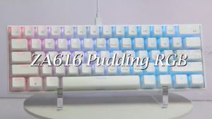 ZIFRIEND ZA616 61Keys Wired Keyboard Hot-Swappable RGB Pudding Keycaps Mechanical Keyboard