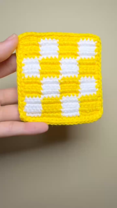 [Có sẵn] Lót ly caro vuông len cotton trang trí bàn ăn thấm hút dày dặn