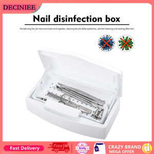 DECINIEE Sterilizer Tray Box Alcohol Disinfection Box Salon Nail Metal Tools Disinfector Manicure Implement Tool Disinfection Tray