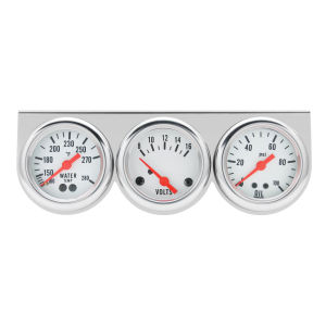 RYSJM | 3 In 1 52MM Triple Gauge Kit Car Oil Pressure Gauge Universal 12V Car Voltmeter Auto Water Temp Gauge Meter With Sensor
