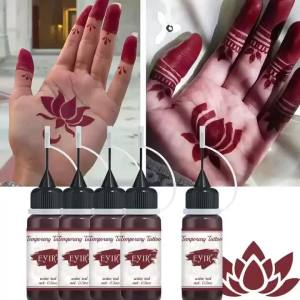 Bộ Kem Dán Hình Xăm Henna 3 Màu EYIR Với 5 Khuôn Vẽ Tay - Bộ Dụng Cụ Mực Vẽ Nghệ Thuật Cơ Thể Tạm Thời Tự Làm Cho Tiệc Tùng Lễ Hội