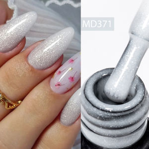 8ml Jelly Nude Rubber Base Gel Polish Sparking Glitter Semi Permanent Soak Off UV LED Varnish DIY Nail Art Salon Manicure