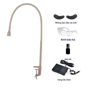Đèn Chiếu Tia UV 10W Để Làm Khô Mi Giả Làm Khô Móng Gắn Keo Nhanh Có Công Tắc Chân 6V