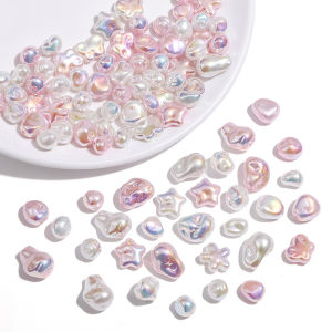 2pcs thời trang ABS không thường xuyên ngọc trai giả nhiều phong cách ngọc trai làm thủ công Hạt trang sức hạt đệm với lỗ cho DIY dây chuyền trang sức vòng đeo tay làm phụ kiện