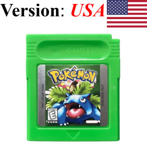 Bandai | 7 Styles Pokémon 16-Bit GBC Game Cartridge Red Blue Green Gold Silver Crystal French/Spanish/German/English Version