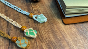 Necklace Cord Empty Stone Netted Holder for Stone Necklace DIY Bracelet Making