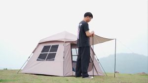 Lều cắm trại tự bung MountainHiker  lều dã ngoại cao cấp 4-6 người thông thoáng 2 mái trước sau kèm 2 thanh chống chống nước tia UV côn trùng