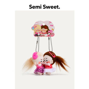 Fuzzy Gossip Friends Pair Keychain Backpack Accessory