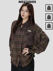 Chinese Style American Plaid Check Shirts Outerwear