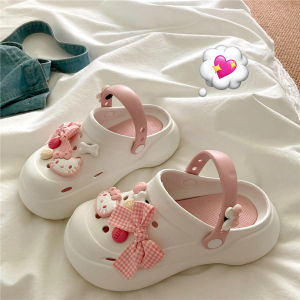 Sweet 2.0 Series ~ Dopamine Style Young Adult Heart Hole Shoes Womens Summer Breathable Thick Bottom for Outdoors Closed Toe Sandals