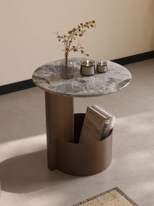 Movable Round Marble Side Table