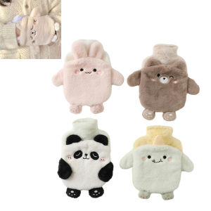 Plush Hot Water Bottle for Children Adults 400/750ml Cute Explosion-proof Waterproof Removable for Cleaning Cover Warm Water Bag
