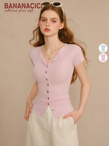 BANANA CICI | Retro Breathable Short Sleeve Fitted Linen Shirt