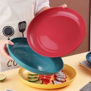 Dinner Plates Wheat Straw Eco Friendly BPA Free Biodegradable Picnic Kids Fruit Snack Plate Bone Dishes Kitchen Accessories