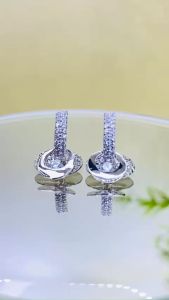 Khuyên tai bạc nữ bạc xi bạch kim kiểu khoen tòng teng lá Bông tai nữ bạc mạ vàng trắng Bông tai tòng teng Hoa tai bạc thật đẹp - KIMLOCPHAT