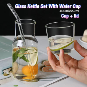 MaxPlus Japanese Style Large Capacity Glass Ice Cold Kettle Set With Water Cup Heat-Resistant Teapot