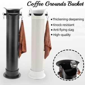 Coffee Knock Bucket Large Capacity Coffee Grounds Container Floor Standing Tall Knock Box Trash Can