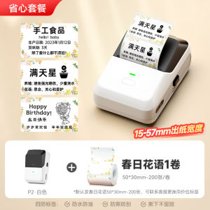 Handheld Small Thermal Printer De Tong Yin Cube P2 Food Label Printer Clothing Tag Price Tag Smart Name Sticker Barcode Producer