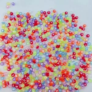 100-500PCS Acrylic 26 A-Z Letter Beads Transparent Colorful Alphabet Beads for Jewelry Making DIY Bracelet Necklace Accessories
